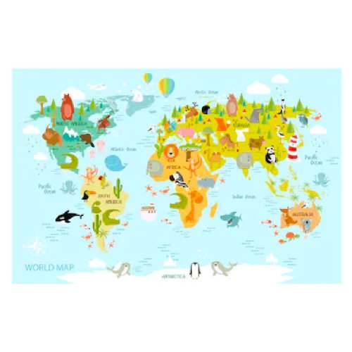 World Map for Kids | Map Posters | Dubaiprint.com