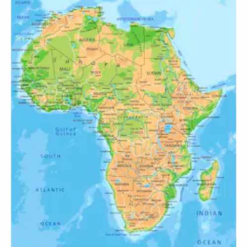 Africa Physical Map | Map Posters | Dubaiprint.com