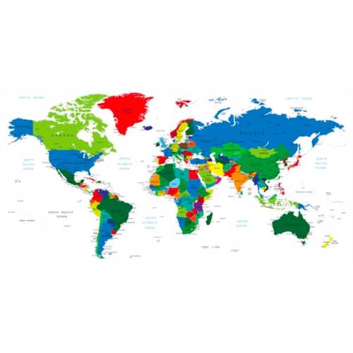 World Map in White | Map Posters | Dubaiprint.com